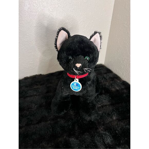 Build A Bear Promise Pets 12" Solid All Black Cat Green Eyes Plush - Picture 1 of 4